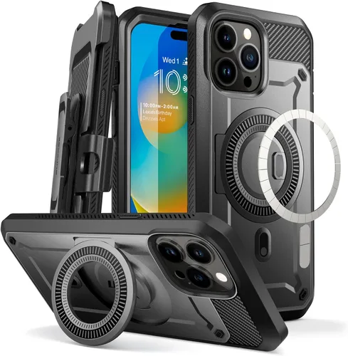 Vista 9 de SUPCASE Funda para iPhone 14 Pro Max con soporte (Unicorn Beetle Pro Mag), [compatible con MagSafe]