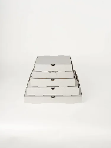 Vista 8 de 12" x 12" x 2" Cajas de Pizza de Cartón Blanco Sin Impresión (50 Cajas) - AB-238-1-01