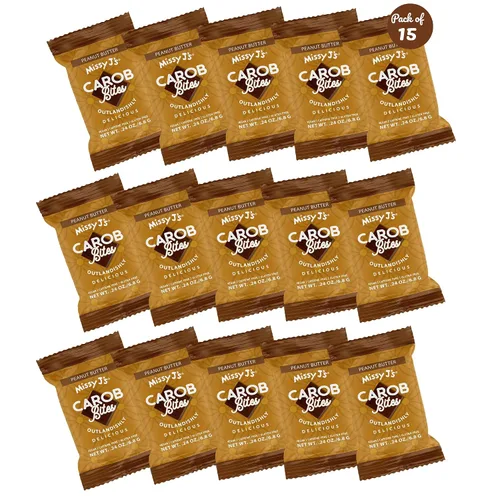 Vista 12 de Missy J's Mini bocados de algarrobo oscuro sin endulzar, paquete de 15 mini bocados de algarrobo vegano, sin gluten, perfecto para aperitivos