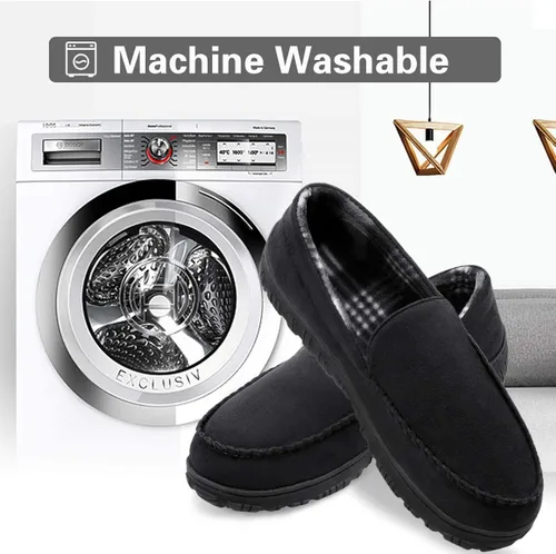 Vista 5 de shoeslocker Pantuflas de microgamuza para hombre mocasines de espuma viscoelástica