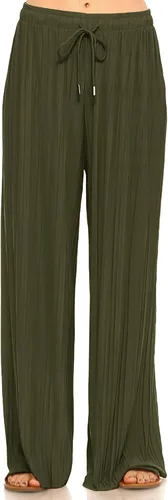 Vista 22 de Pantalones Palazzo para mujer, pantalones culottes sólidos y a rayas