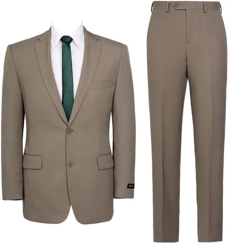 Vista 8 de Men's 2 Piece Suit Set Classic Fit Regular Big and Tall Beige