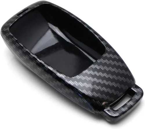 Vista 6 de iJDMTOY Llavero con patrón de fibra de carbono negro brillante compatible con Mercedes Clase E 2017 en adelante, Clase S 2018 en adelante, Clase G