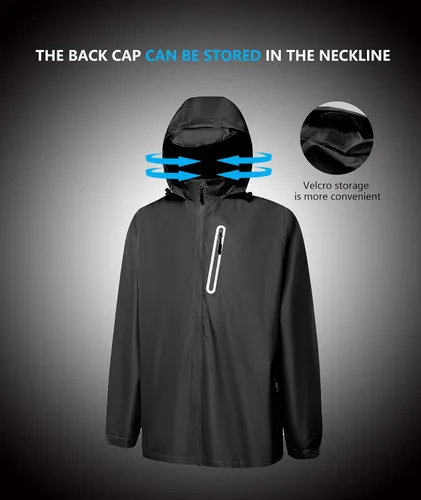 Vista 5 de V VALANCH Ropa de lluvia para hombre con bolsillo reflectante en el pecho y pantalones impermeables