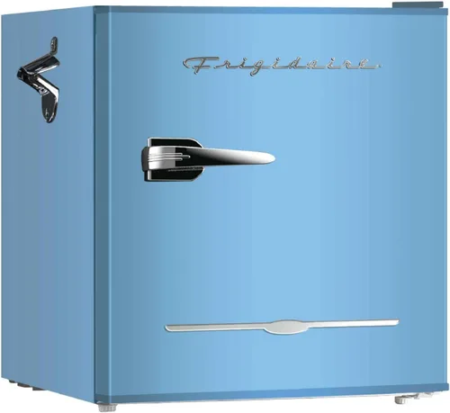 Vista 14 de FRIGIDAIRE Mini refrigerador retro negro de 1.6 pies cúbicos con control de termostato ajustable de ahorro de energía, abrebotellas de montaje