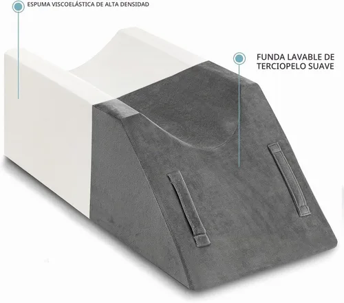 Vista 6 de UBBCARE - Almohada de elevación de pierna para recuperación de cirugía de pierna/rodilla, almohada de espuma viscoelástica con funda lavable