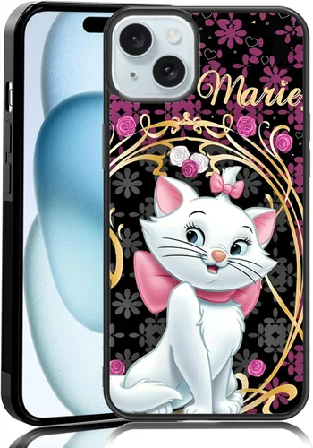 Vista 120 de Elegante funda de teléfono con diseño de gato Marie compatible con iPhone 11, funda de encaje dorado para iPhone, a prueba de golpes, rosa fucsia