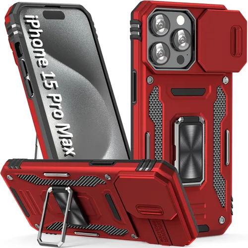Vista 18 de Funda para iPhone 15 Pro, color verde alpino