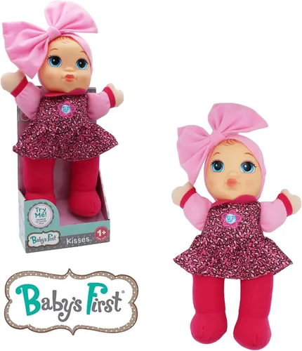 Vista 5 de Baby's First Muñeca suave y tierna Baby Kisses - Vestido con top estampado y leggings - Presione su barriga para un dulce beso suena y dice te amo