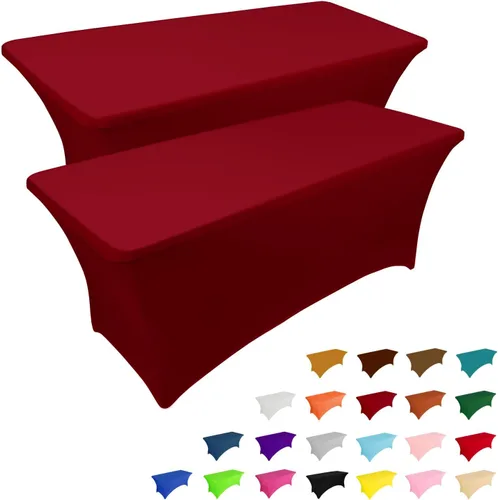 Vista 41 de IVAPUPU - Mantel de elastano para mesas rectangulares, ajustado, elástico, lavable, protector de mesa para eventos, fiestas, bodas, cócteles, Negro