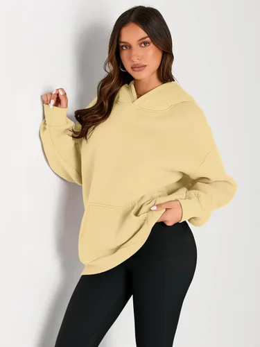Vista 62 de Trendy Queen - Sudaderas extragrandes con capucha para mujer, suéteres de manga larga, sin botones, de vellón, de otoño, ropa de invierno