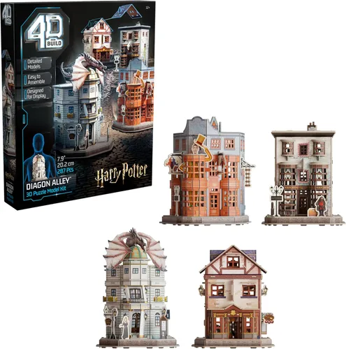 Vista 9 de 4D Build, Kit de modelo 3D de Hogwarts Express de Harry Potter, coleccionables de Harry Potter y decoración de escritorio, rompecabezas