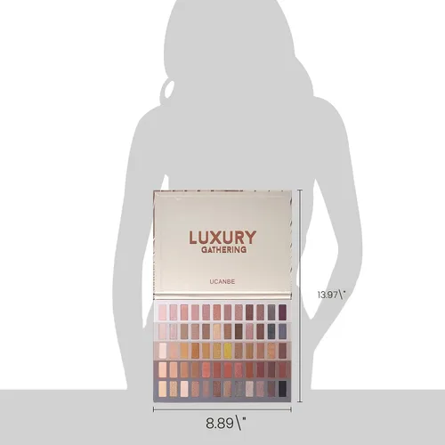 Vista 6 de UCANBE Paleta de sombra de ojos desnudos de 60 colores, paleta de maquillaje de desnudos neutros cálidos, brillo mate natural, sombras de ojos