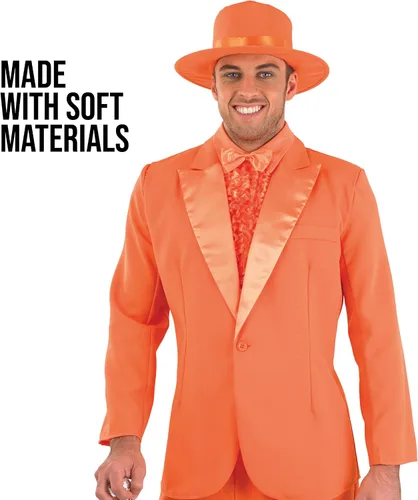 Vista 4 de fun shack Tuxedo Costume Men (2 Colors), Orange & Blue Suit Costume, Movie Character Costumes Men, 90s Halloween Costumes Men