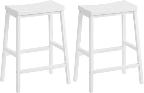 Vista 10 de HOOBRO Taburetes de bar, juego de 2 sillas de bar, taburetes de silla de montar de 23.6 pulgadas, taburetes de encimera de cocina con reposapiés