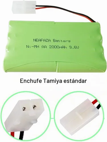 Vista 2 de 9.6V 2000mAH NiMH RC Car Flat 8-Cell AA Recargable Batería de repuesto Hobby y cable de carga USB con conector Tamiya estándar para camión monstruo