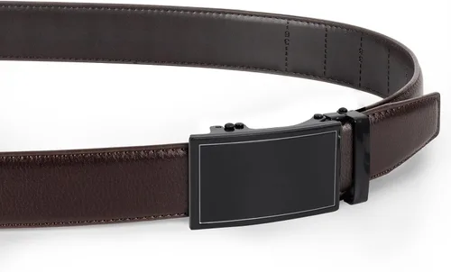 Vista 3 de Cinturones de trinquete para hombre, paquete de 2 unidades, cinturones deslizantes ajustables, cinturones sin agujeros para regalos, vestido casual