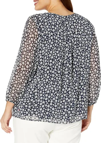 Vista 2 de Tommy Hilfiger Blusa de manga larga con detalle de corbata para mujer