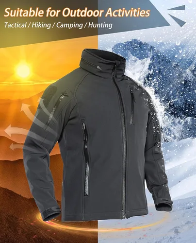 Vista 7 de TACVASEN Special Ops - Chaqueta táctica para hombre, resistente al agua, softshell y desmontable, con capucha