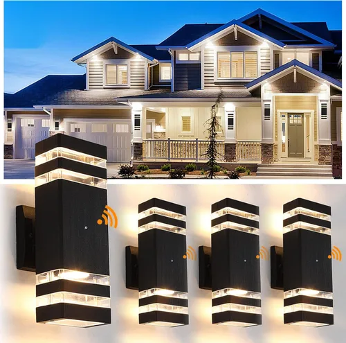 Vista 12 de Iluminación al Aire Libre de Anochecer al Amanecer, Lámpara de Pared para Porche, Lámparas de Pared al Aire Libre para Patio, Impermeable, Lámpara