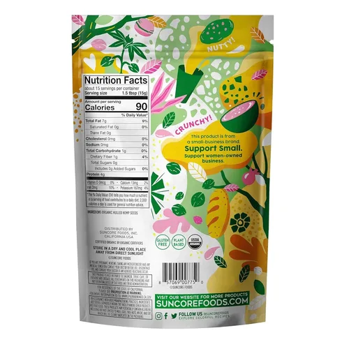 Vista 2 de Suncore Foods Semillas de cáñamo orgánico 8oz Superalimento Sin gluten