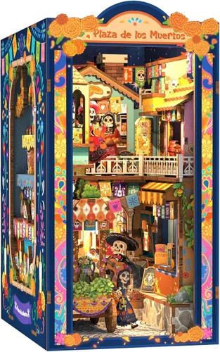 Vista 10 de Fsolis - Kit de rincón de libros - Kit de escena en miniatura DIY para adultos, rompecabezas de madera 3D, mini casa, mini manualidades, estantería