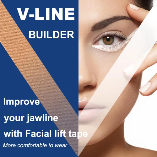 Vista 7 de Akissos Cinta de elevación miofascial facial Cinta de elevación facial Cintas tonificantes faciales Parches antiarrugas Adhesivos anticongelación