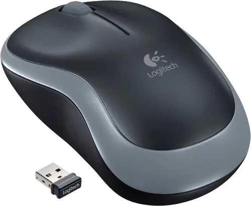 Vista 2 de Mouse inalámbrico - Mouse inalámbrico Logitech M185, negro y rojo