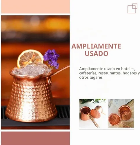 Vista 3 de IMIKEYA Cafetera turca, cafetera griega árabe de 10.8 fl oz, mini calentador de leche, sartén de calentamiento de mantequilla, mini olla de fusión