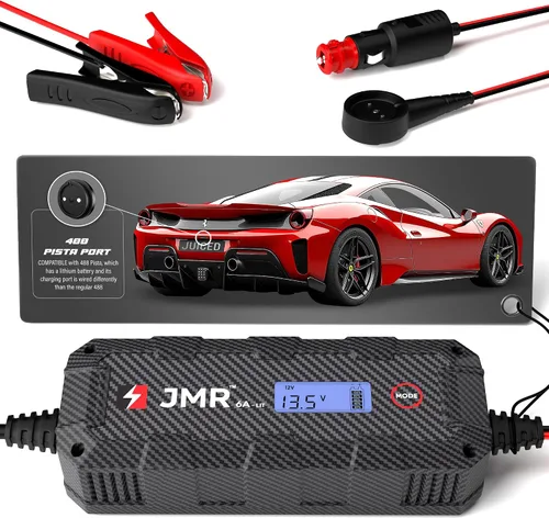 Vista 9 de JMR Cargador de Batería para Ferrari 458 California F12 FF 599 612 F430 Cargador de Goteo Acondicionador Mantenedor