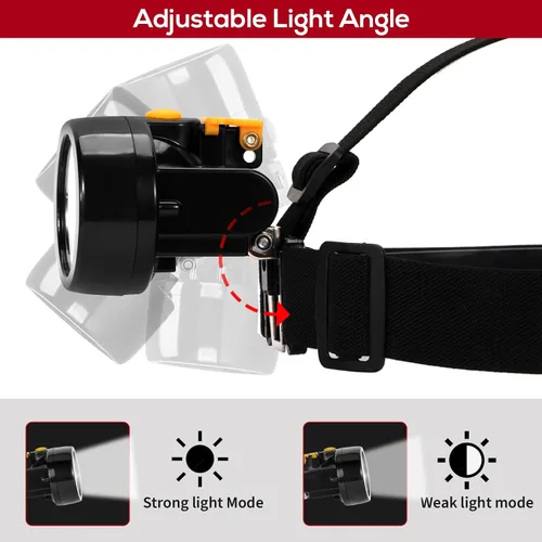 Vista 4 de Linterna recargable LED para casco de minero, impermeable, a prueba de explosiones, faro frontal para trabajo al aire libre, túnel, mina de carbón
