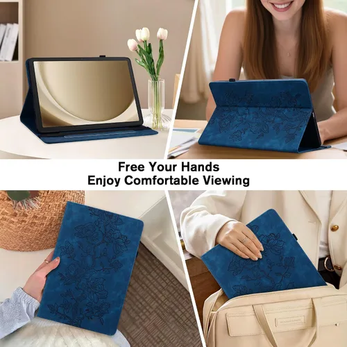Vista 3 de Funda para Samsung Galaxy Tab S5e 10.5 2019 Modelo SM-T720/T725/T727, funda delgada de piel sintética con soporte multiángulo y soporte