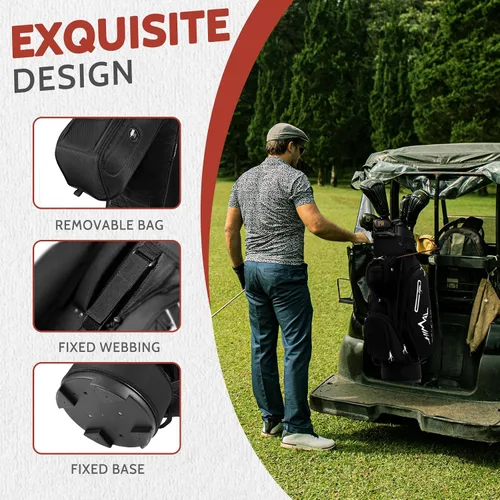 Vista 8 de UNIHIMAL Bolsa de carrito de golf de 14 vías Pro con divisor de longitud completa, bolsa de golf para hombres con asas y cubierta para lluvia