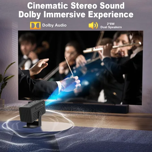 Vista 4 de [Proyector Inteligente con Aplicaciones] Mini Proyector Compatible con 4K con WiFi y Bluetooth, Proyector de Películas XENPONAD para Dormitorio