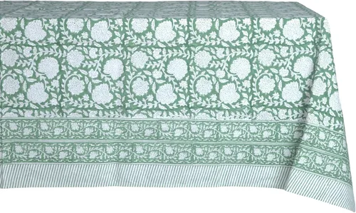 Vista 23 de ATOSII Mantel 100% algodón, Amara, floral, hecho a mano, rectangular, de lino, para cocina, comedor, fiestas, bodas, exteriores, picnics, Pascua