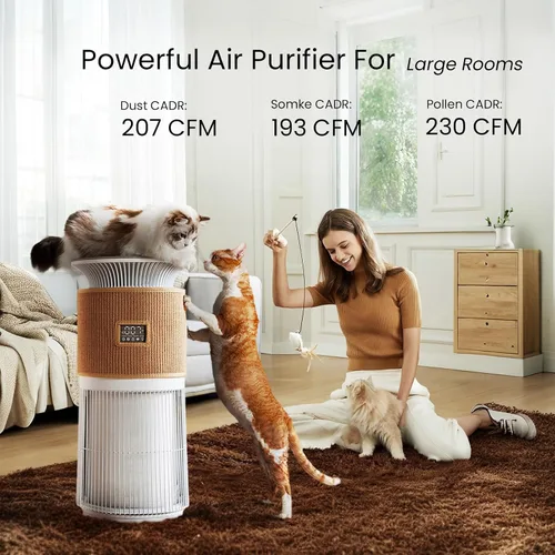 Vista 2 de Purificador de aire para mascotas para el hogar, habitación grande de hasta 1736 pies cuadrados, purificador de aire para el hogar con filtro HEPA