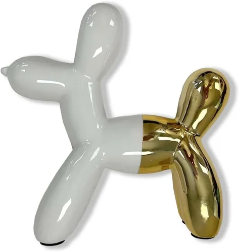 Vista 2 de Creative Gifts International Alcancía de animales con globo de perro negro, con acabado metálico, decoración de guardería o escritorio, ranura