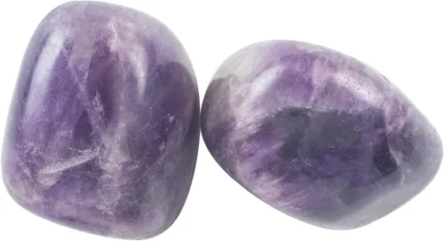 Vista 4 de Más de 300 quilates, 2 piedras y cristales pulidos de amatista, piedras pulidas de 79.724 in, piedras curativas reales para principiantes