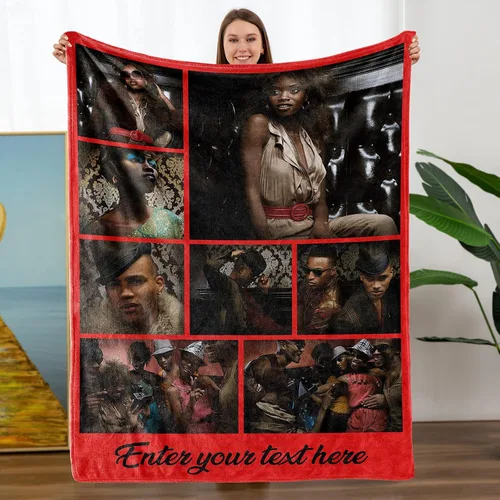 Vista 25 de Mantas personalizadas con fotos, manta personalizada con nombre de imagen para esposa, marido, novio, novia, aniversario, Navidad, cumpleaños, 1 Foto