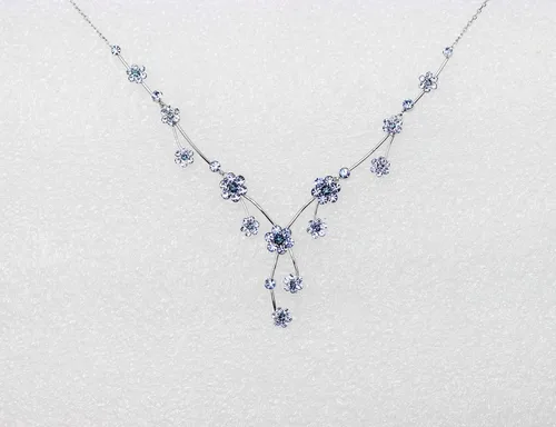 Vista 3 de Faship - Precioso juego de collar y aretes con diamantes de imitación