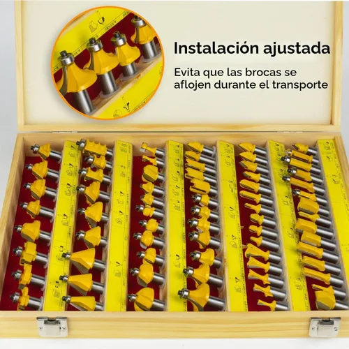 Vista 7 de Juego de brocas de router de 1/2 pulgada de vástago - BAIDETS Kit profesional de 70 piezas de brocas de carburo de 1/2 pulgada para carpintería