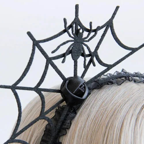 Vista 3 de CHILTINA Diadema de Halloween con aro de araña, accesorio para disfraz de cosplay