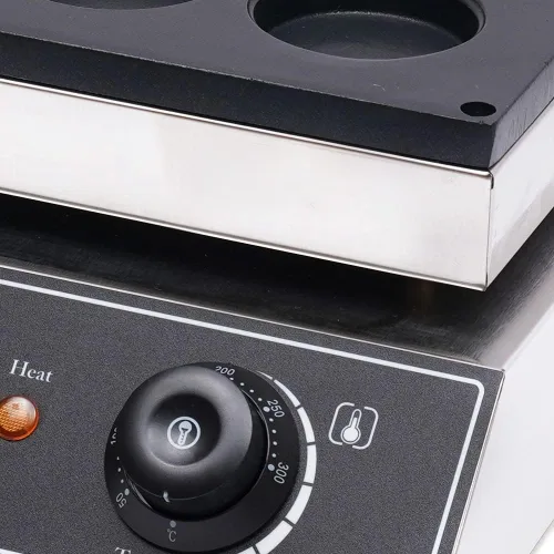 Vista 6 de LYNICESHOP Máquina de gofres de frijoles rojos, máquina eléctrica para hacer gofres de acero inoxidable, antiadherente, perilla de ajuste