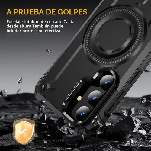 Vista 4 de Funda magnética para Samsung Galaxy S25+ Plus/Galaxy S24+ Plus [Soporte de anillo de cámara integrado] [Protector de pantalla]