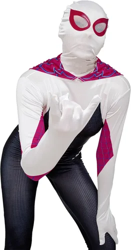Vista 2 de QDDBUDDY Disfraz de Halloween de Spandex Traje 3D Estilo Adulto Spdie Blanco Disfraz de Halloween Mujer
