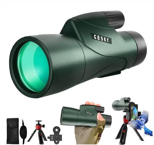 Vista 10 de Gosky - Telescopio monocular, monocular de 12 x 55 HD para adultos con prisma BAK4 y lente FMC, monocular ligero con adaptador para smartphone