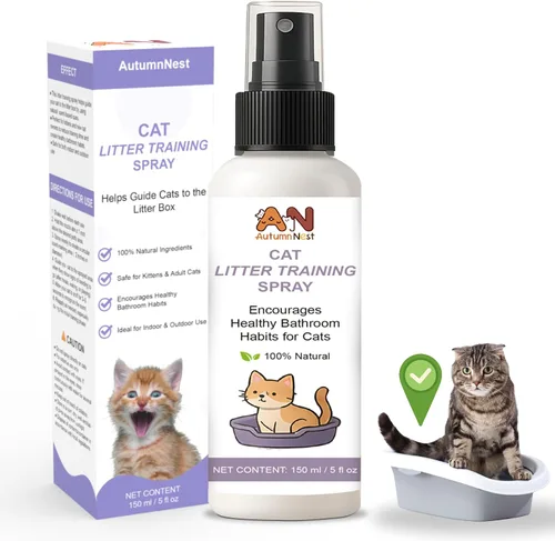 Vista 10 de Spray de entrenamiento de arena para gatos, paquete de 2 (10.1 onzas líquidas en total) – 5.1 fl oz cada atractor natural para gatos y gatitos