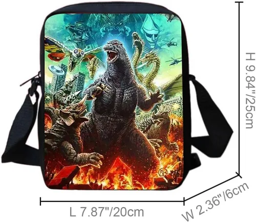 Vista 3 de MATMO Juego de mochila y lonchera de dinosaurio monstruo para niños, juego de mochila de dinosaurio 23-8