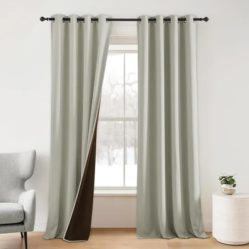 Vista 46 de NICETOWN Cortinas 100% Opacas Cortas de 36 Pulgadas de Largo para Dormitorio, Privacidad Aislamiento Térmico con Ojales Cortinas de Ventana