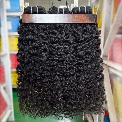 Vista 25 de Paquetes de cabello humano rizado birmano, paquetes de cabello virgen sin procesar, extensiones de cabello humano 16A, cabello humano rizado negro